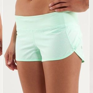 Lululemon Run Speed Shorts Dot Fresh Teal Size 6